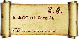 Munkácsi Gergely névjegykártya